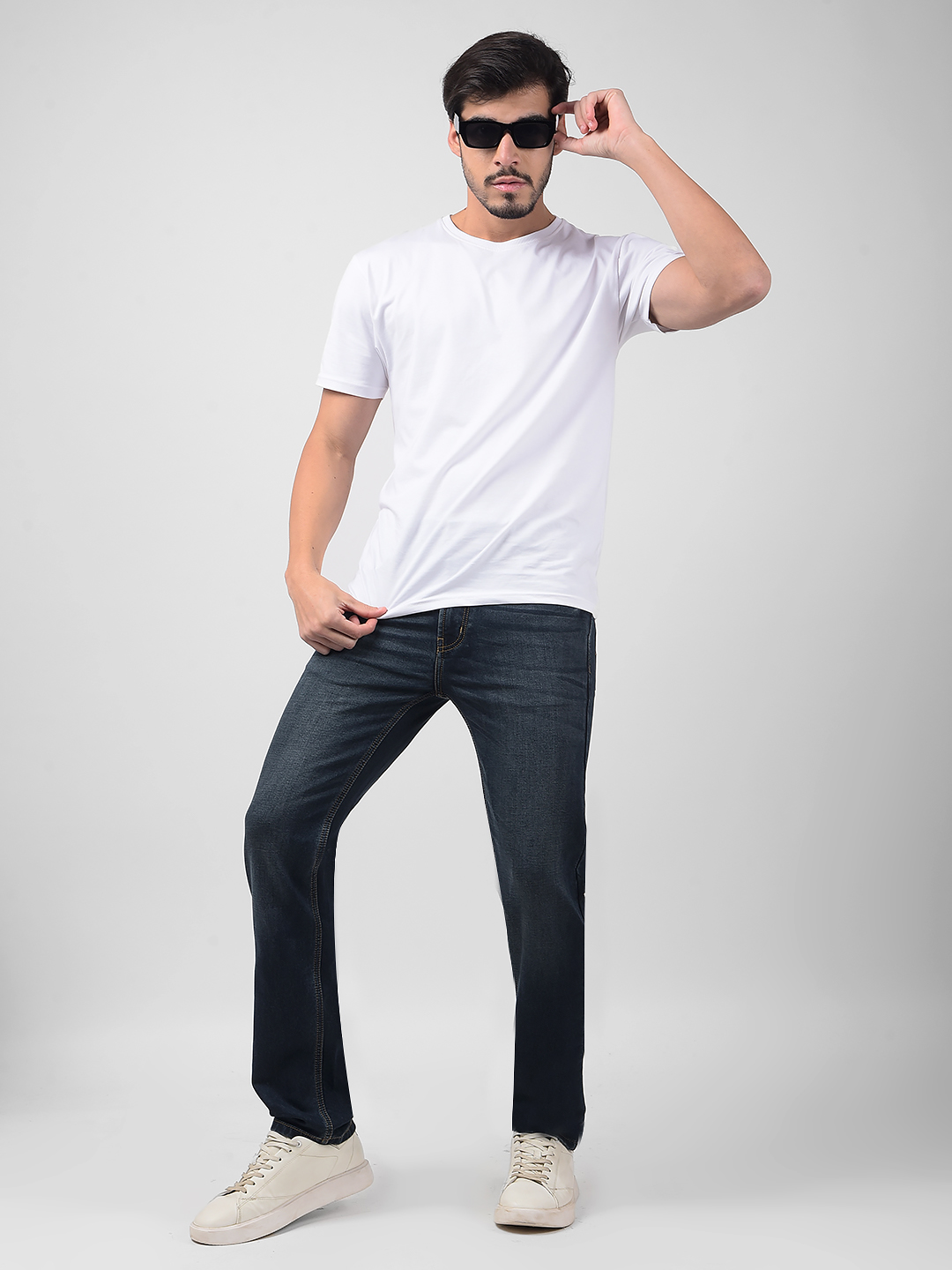 Numero Uno Men Solid Dark Blue Jeans